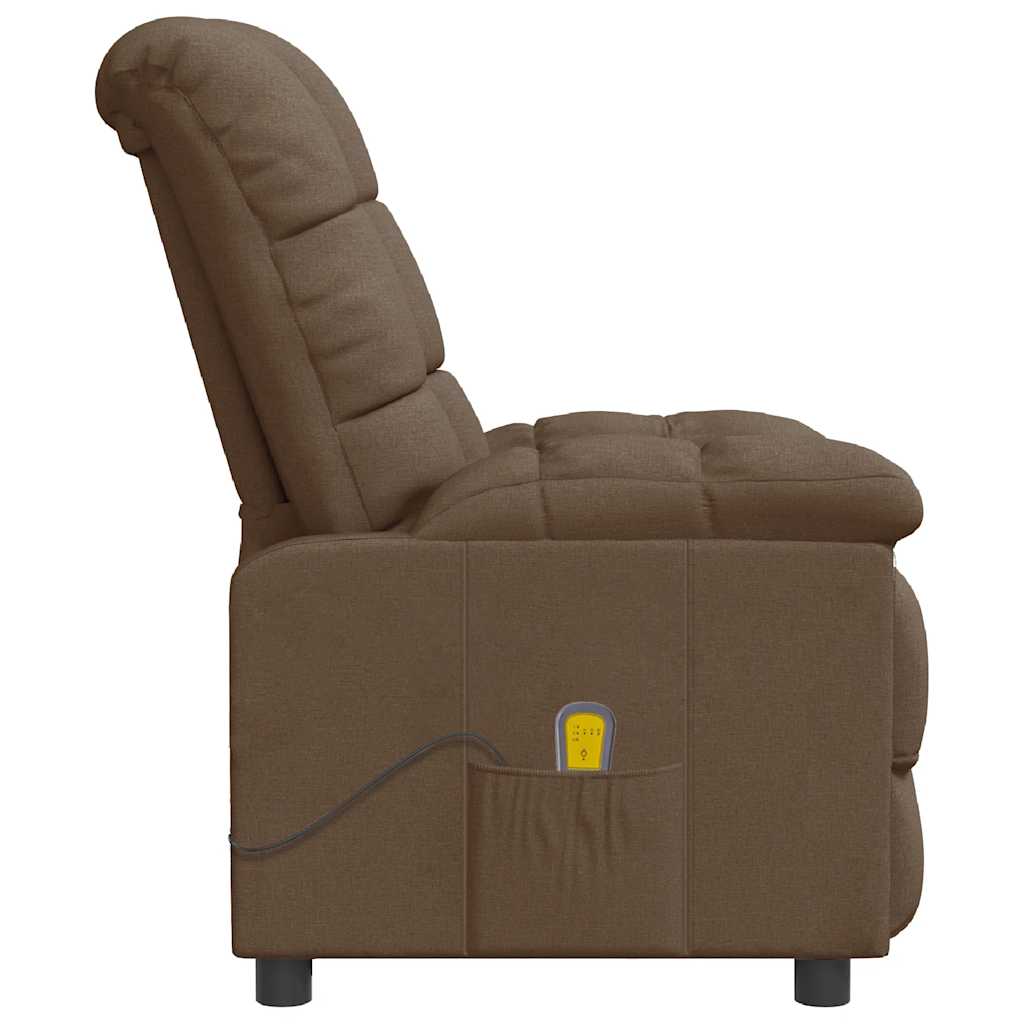 Poltrona de massagens reclinável tecido castanho