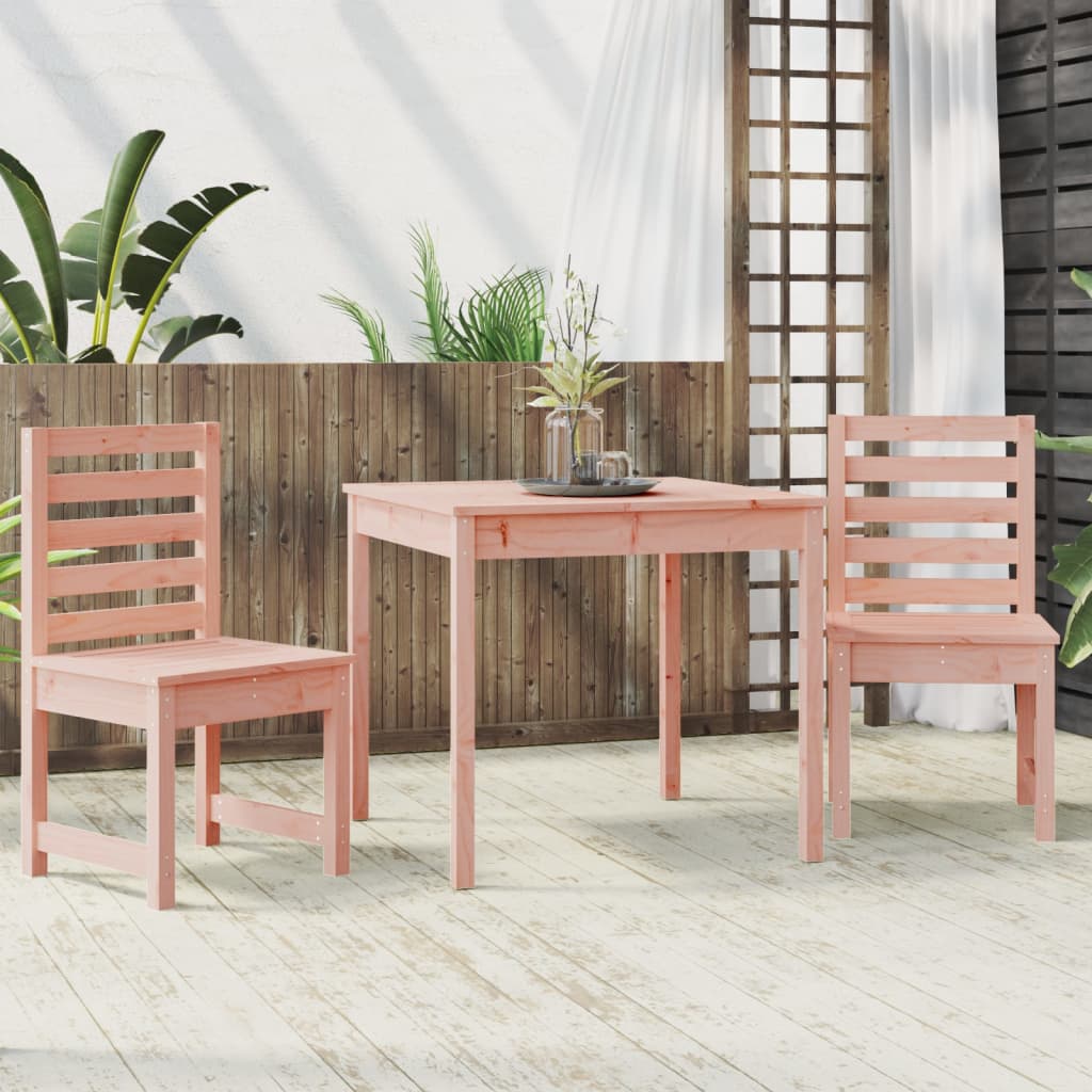 3 Pcs conjunto de bistrô para jardim madeira de douglas maciça