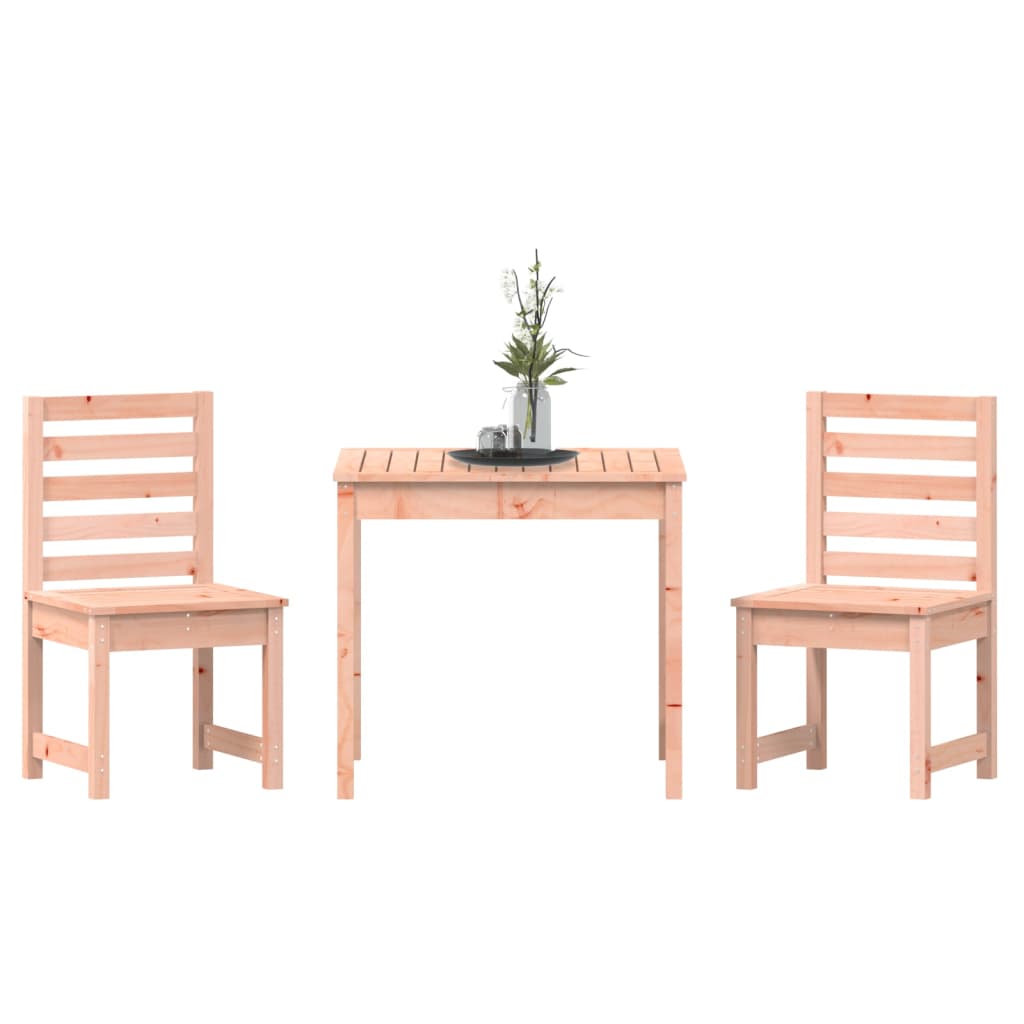 3 Pcs conjunto de bistrô para jardim madeira de douglas maciça