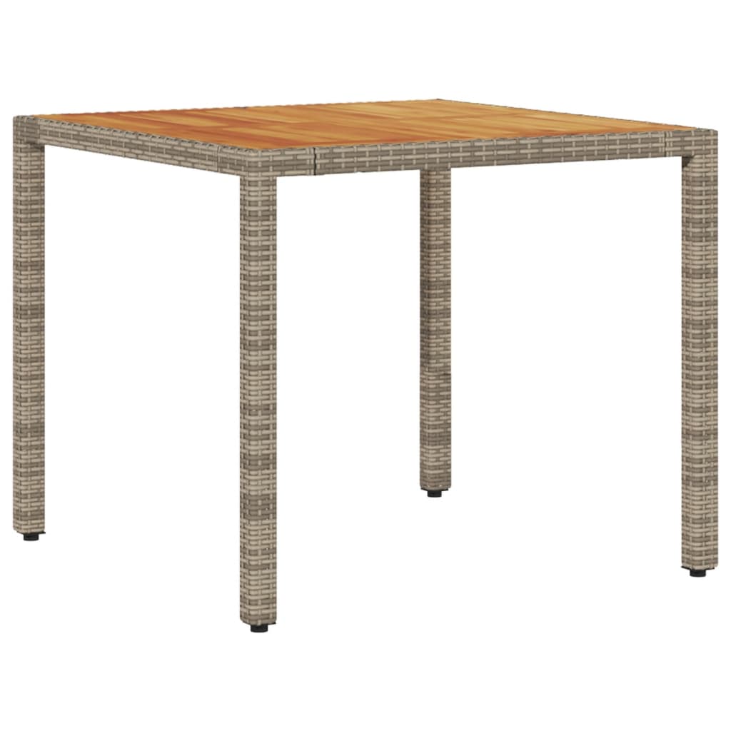 5 Pcs conjunto jantar jardim c/ almofadões vime PE/acácia cinza