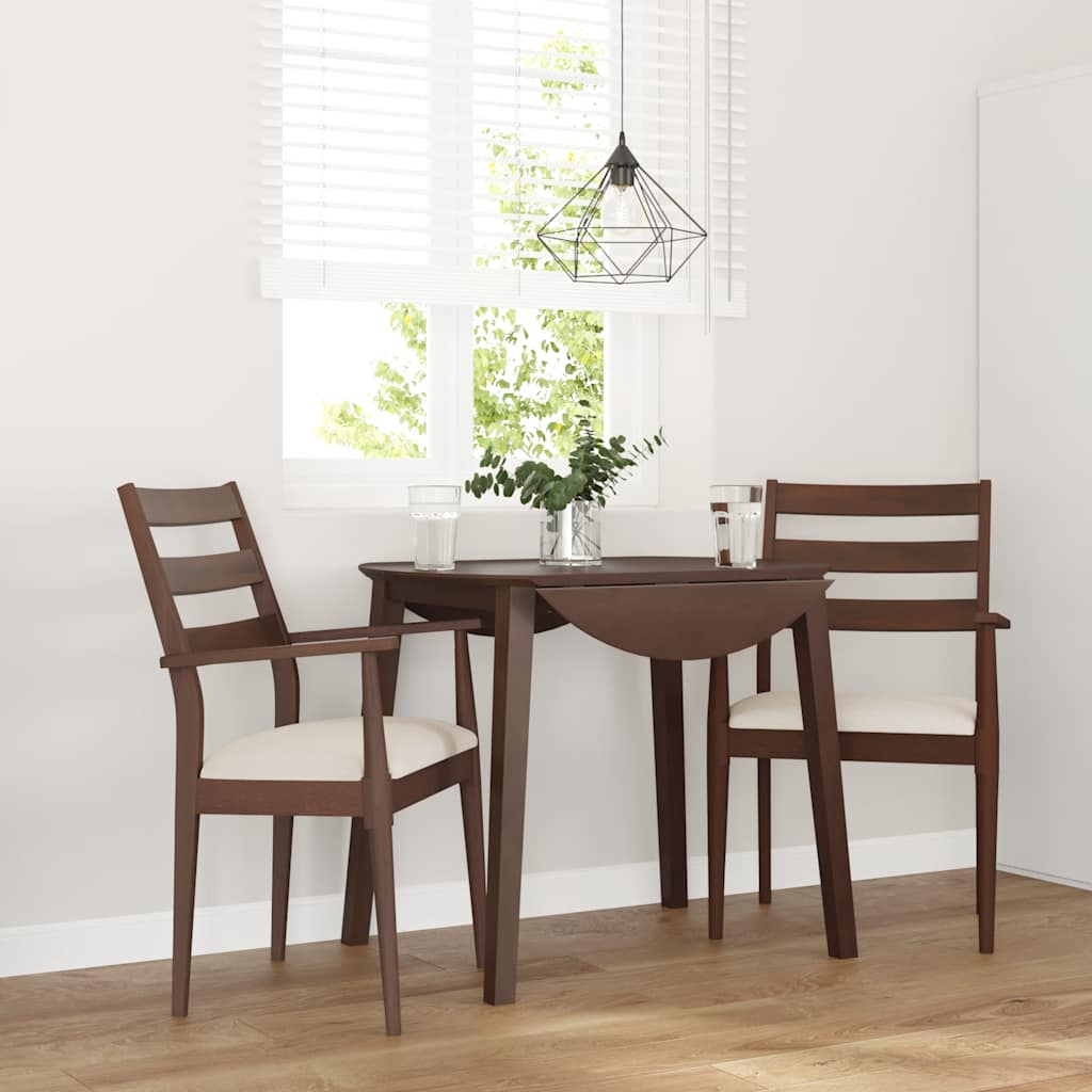 Cadeiras de jantar com almofadões 2 pcs madeira maciça castanho