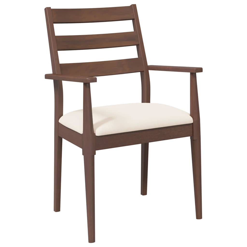 Cadeiras de jantar com almofadões 2 pcs madeira maciça castanho