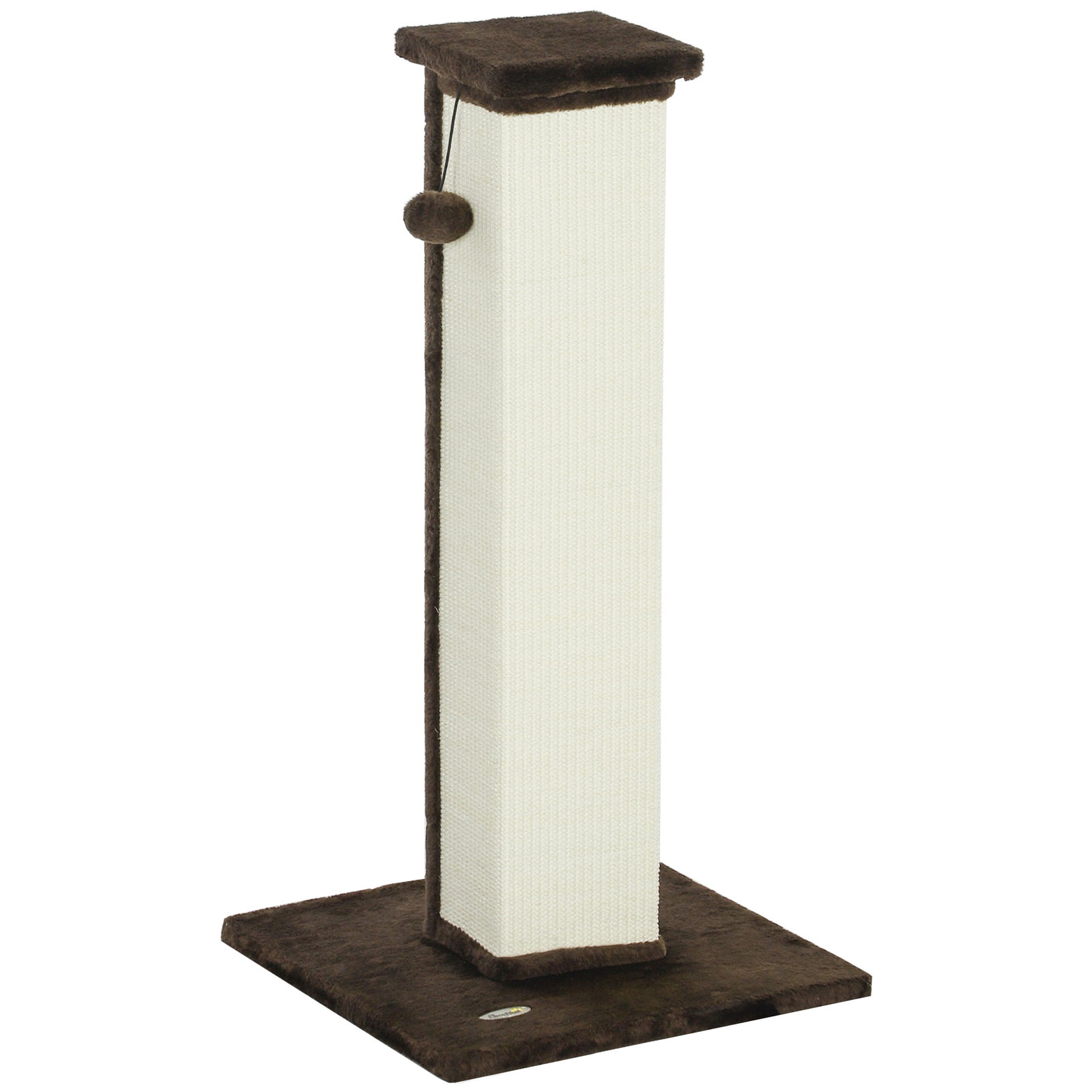 Poste arranhador para gatos altura 81 cm arranhador para gatos com poste de sisal e bola suspensa 41x41x81 cm marrom