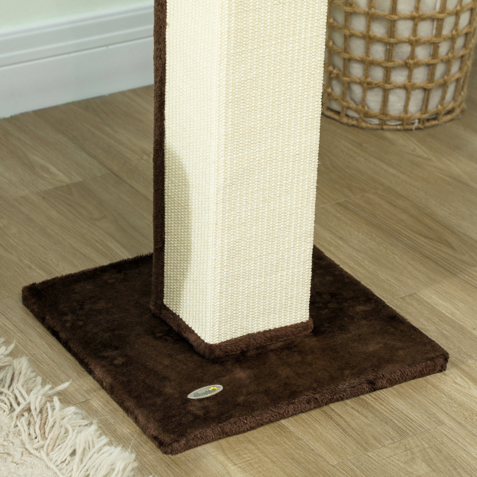 Poste arranhador para gatos altura 81 cm arranhador para gatos com poste de sisal e bola suspensa 41x41x81 cm marrom