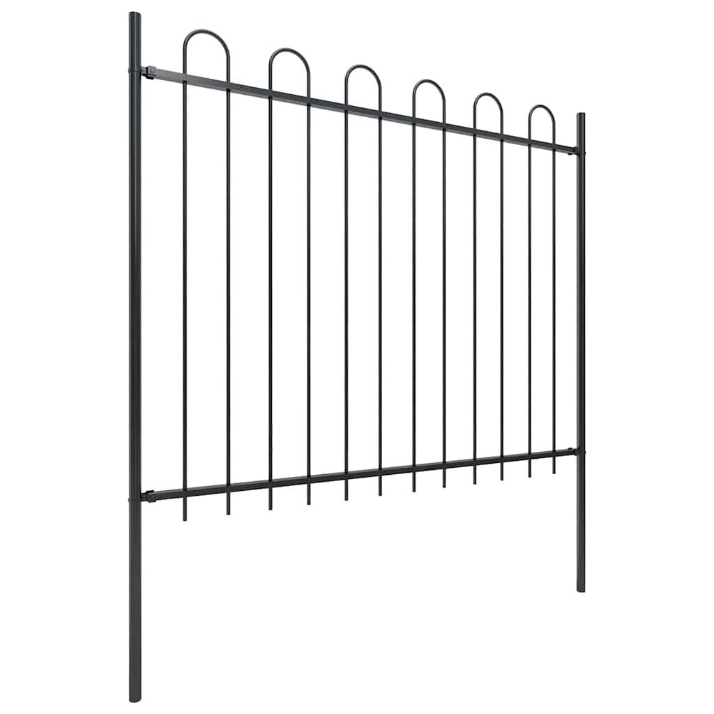 Cerca de jardim com arco superior em aço 1339 x 150 cm, preta