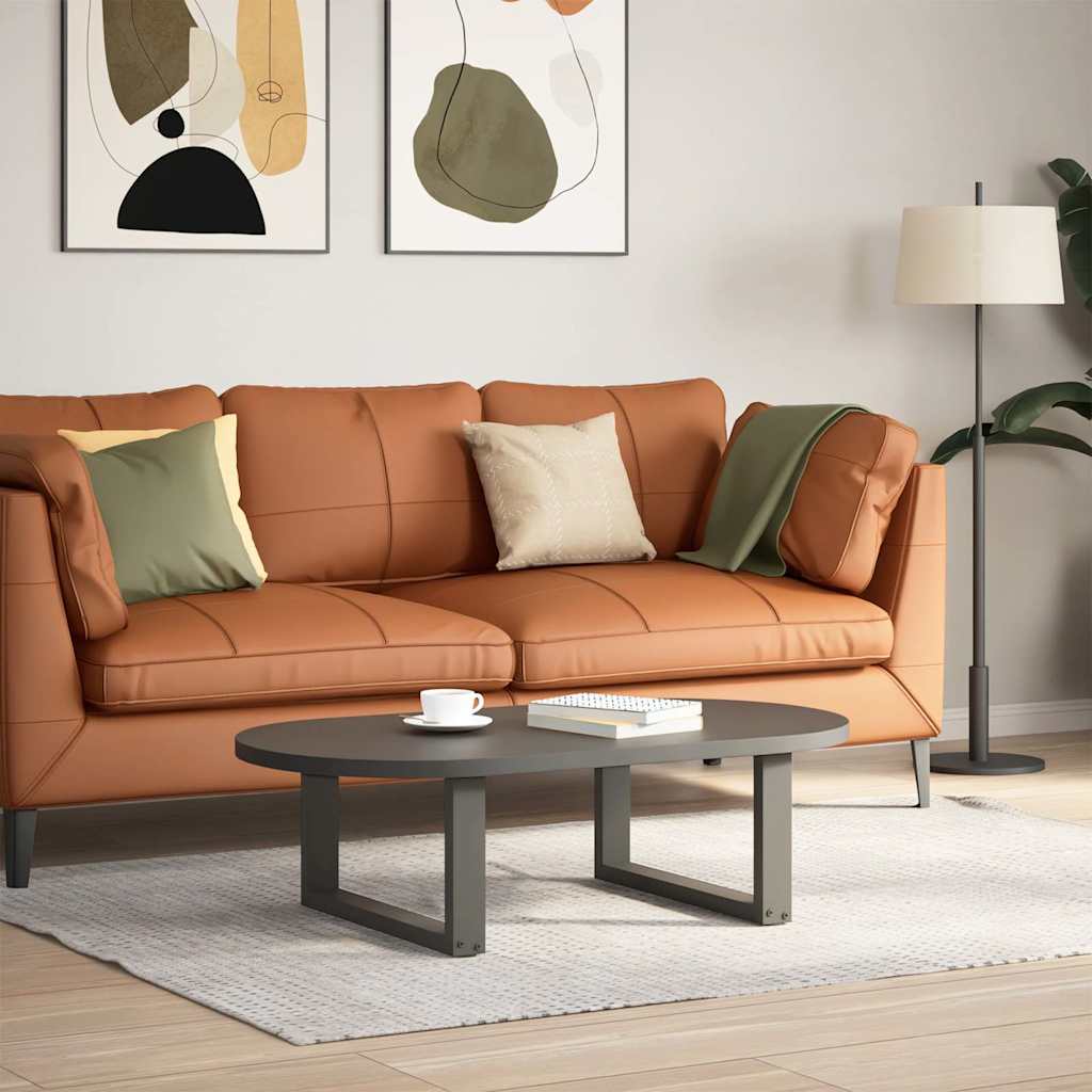 Pés para mesa de centro em forma de u, 2 peças, antracite, 70x(30-31) cm, aço
