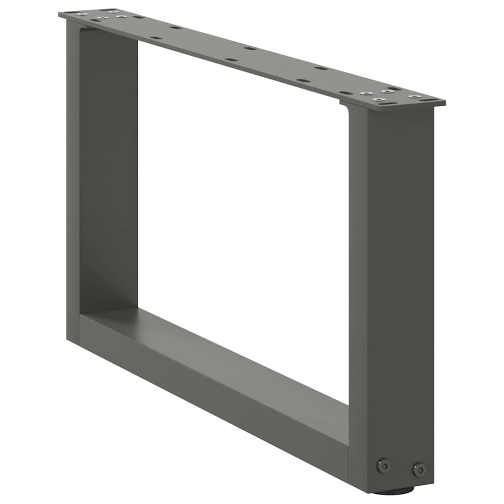 Pés para mesa de centro em forma de u, 2 peças, antracite, 70x(30-31) cm, aço