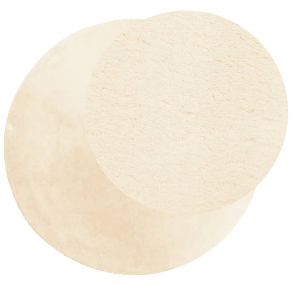 Tapete pelo curto macio e lavável huarte ø 200 cm cor creme