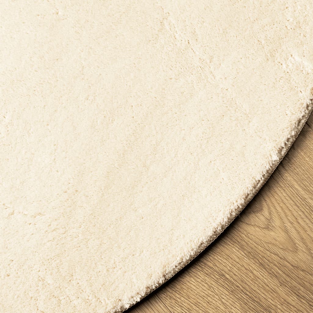 Tapete pelo curto macio e lavável huarte ø 200 cm cor creme