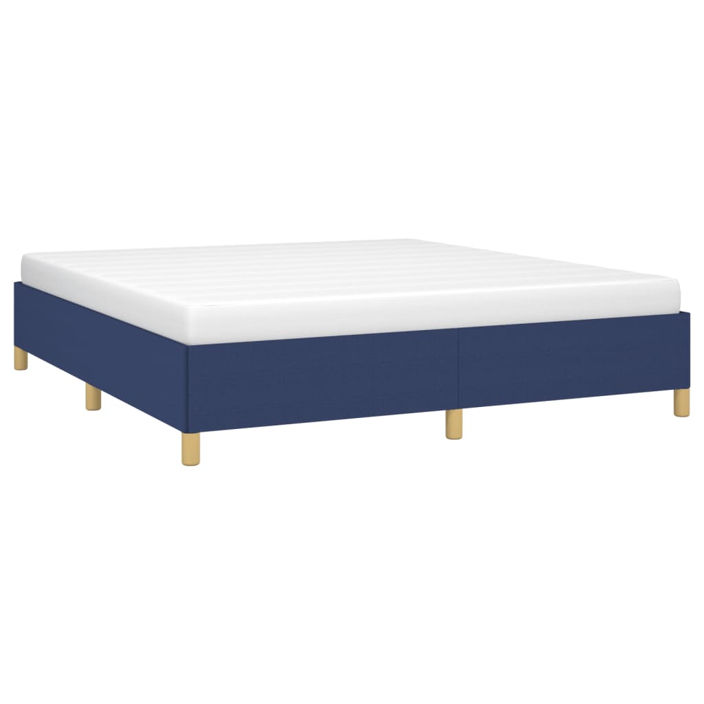 Estrutura de cama sem colchão 160x200 cm tecido azul