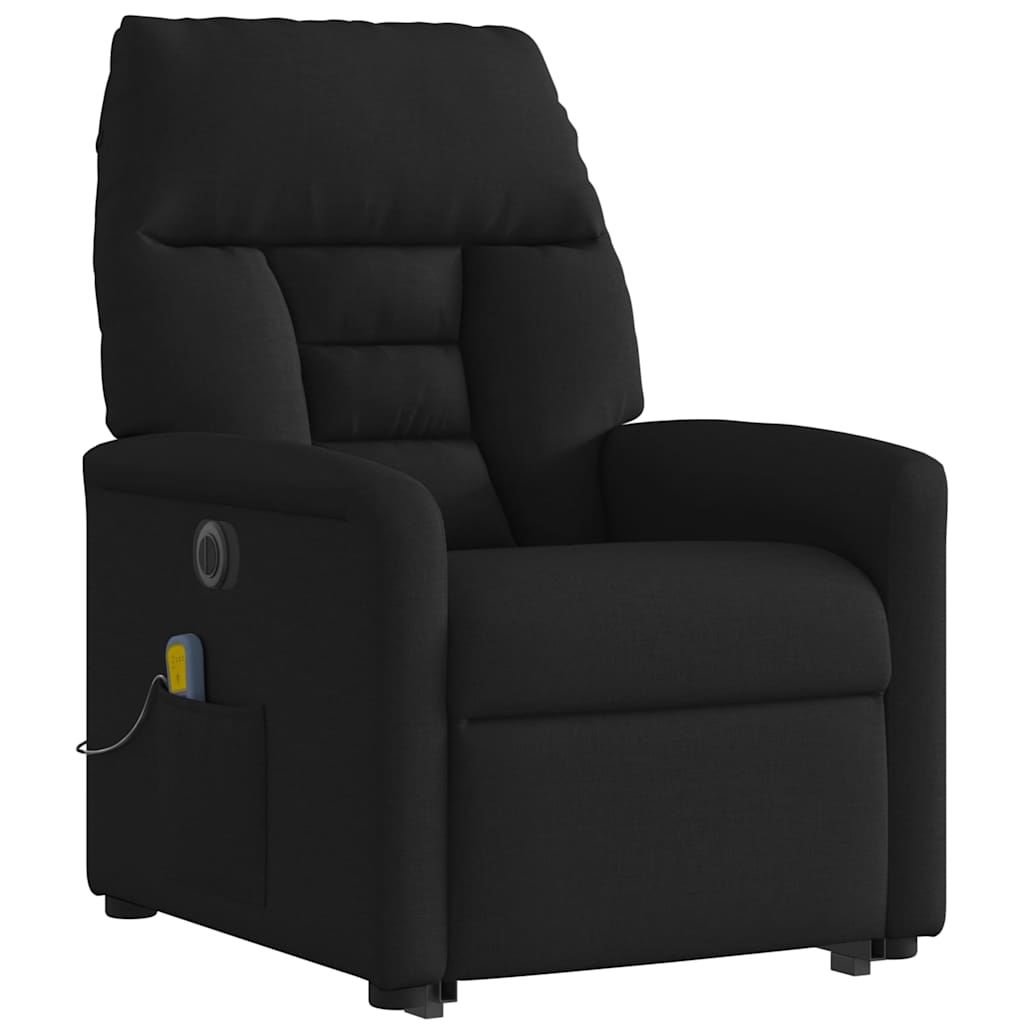Poltrona elétrica elevatória massagens tecido preto