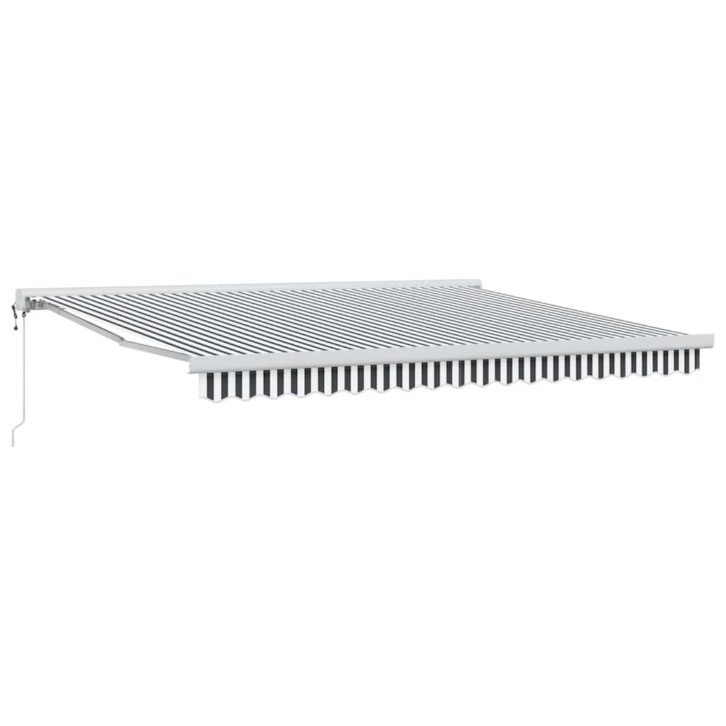 Toldo retrátil 4x3 m tecido e alumínio antracite e branco