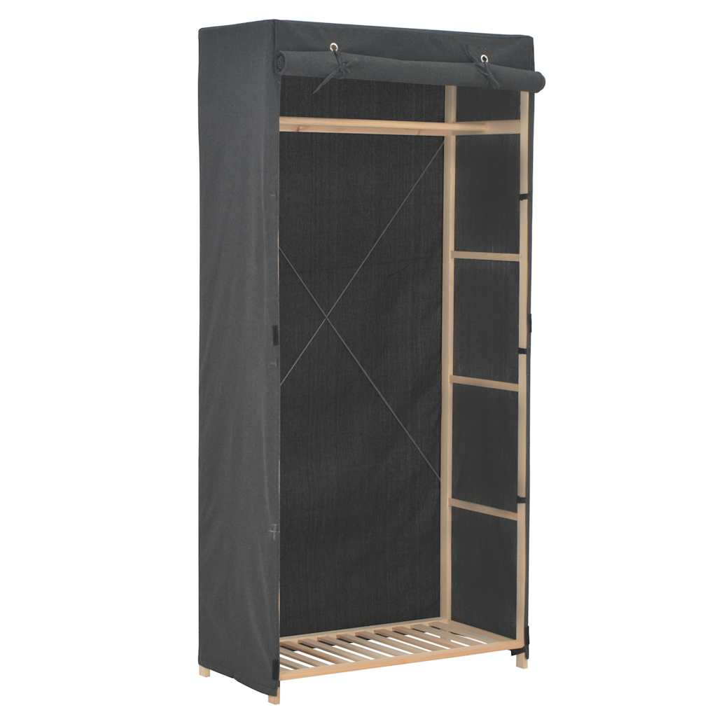 Roupeiro 79x40x170 cm tecido cinzento