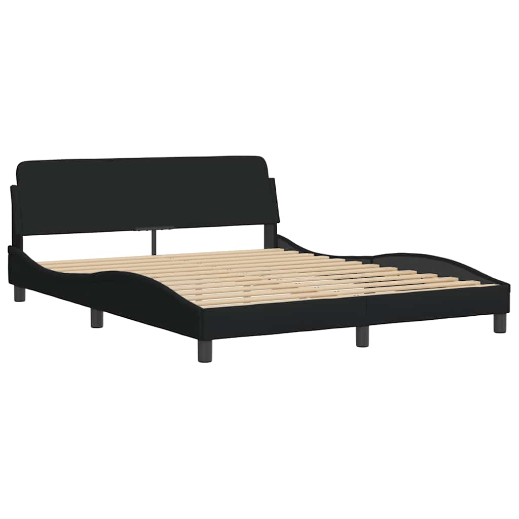 Cama com colchão dover 160x200 cm tecido preto