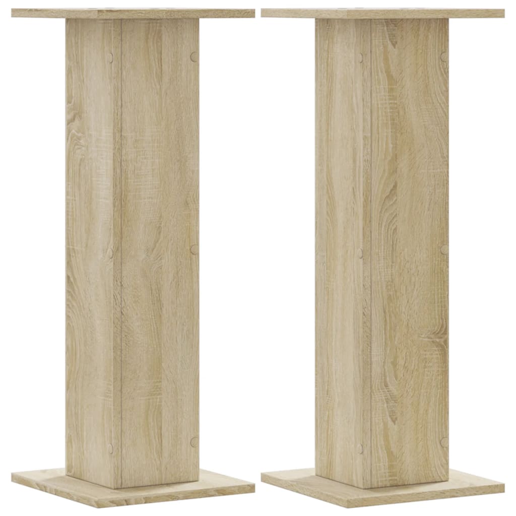 Suportes de colunas 2 pcs derivados madeira carvalho sonoma