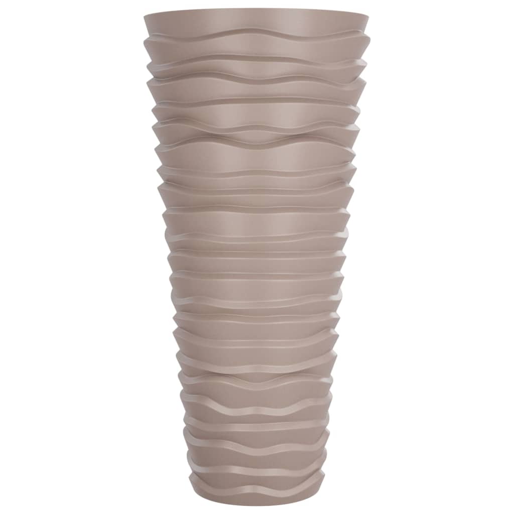 Vaso c/ interior removível 18/45 l + aspeto ranhurado moca