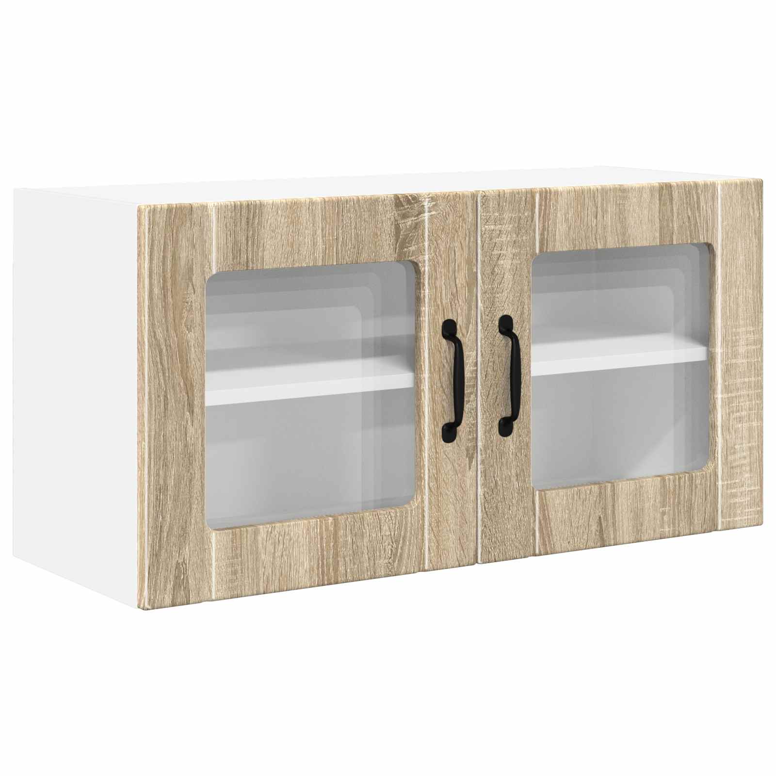 Gabinete de vidro para parede porto carvalho sonoma