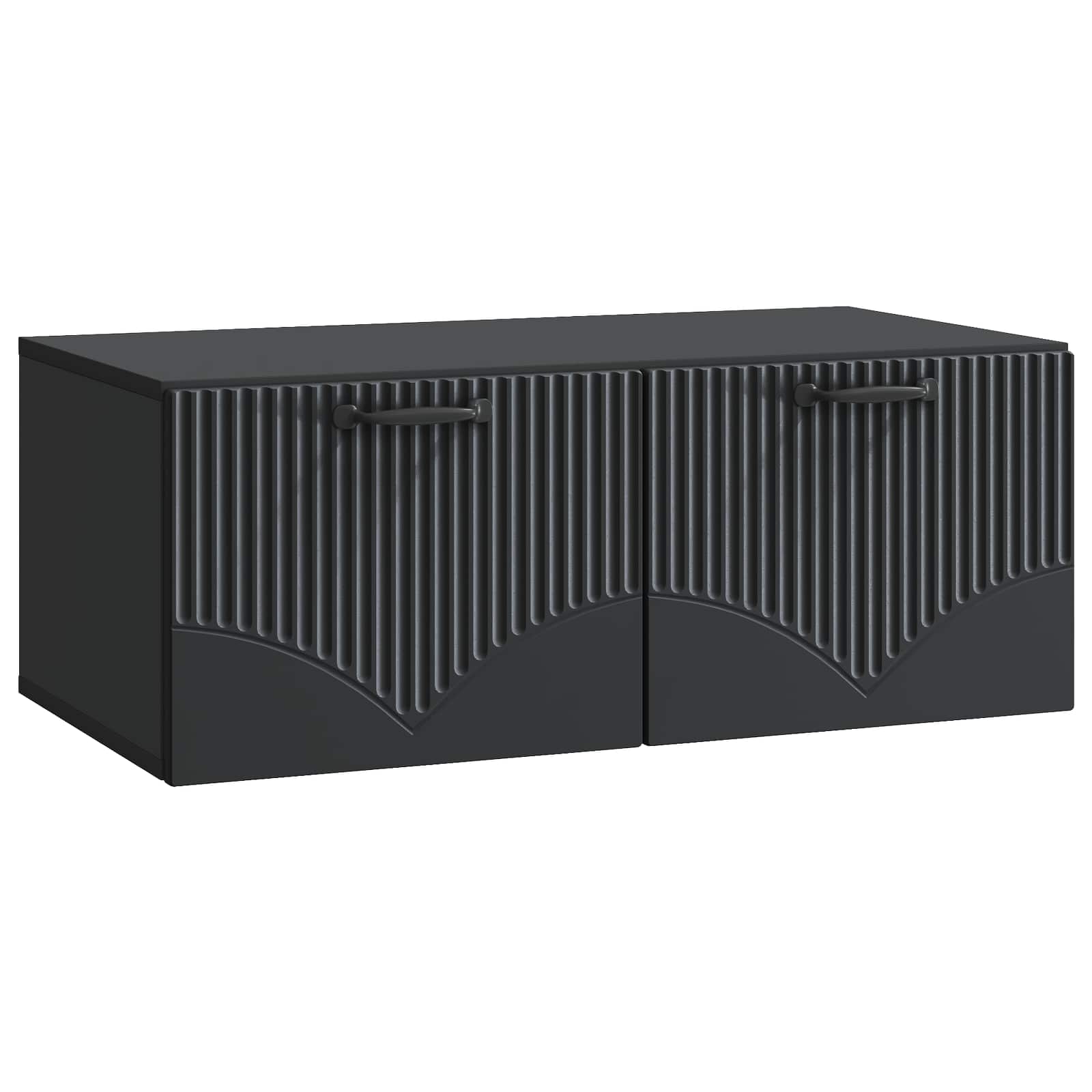 Gabinete de TV de parede preto 78,5 x 41 x 30 cm