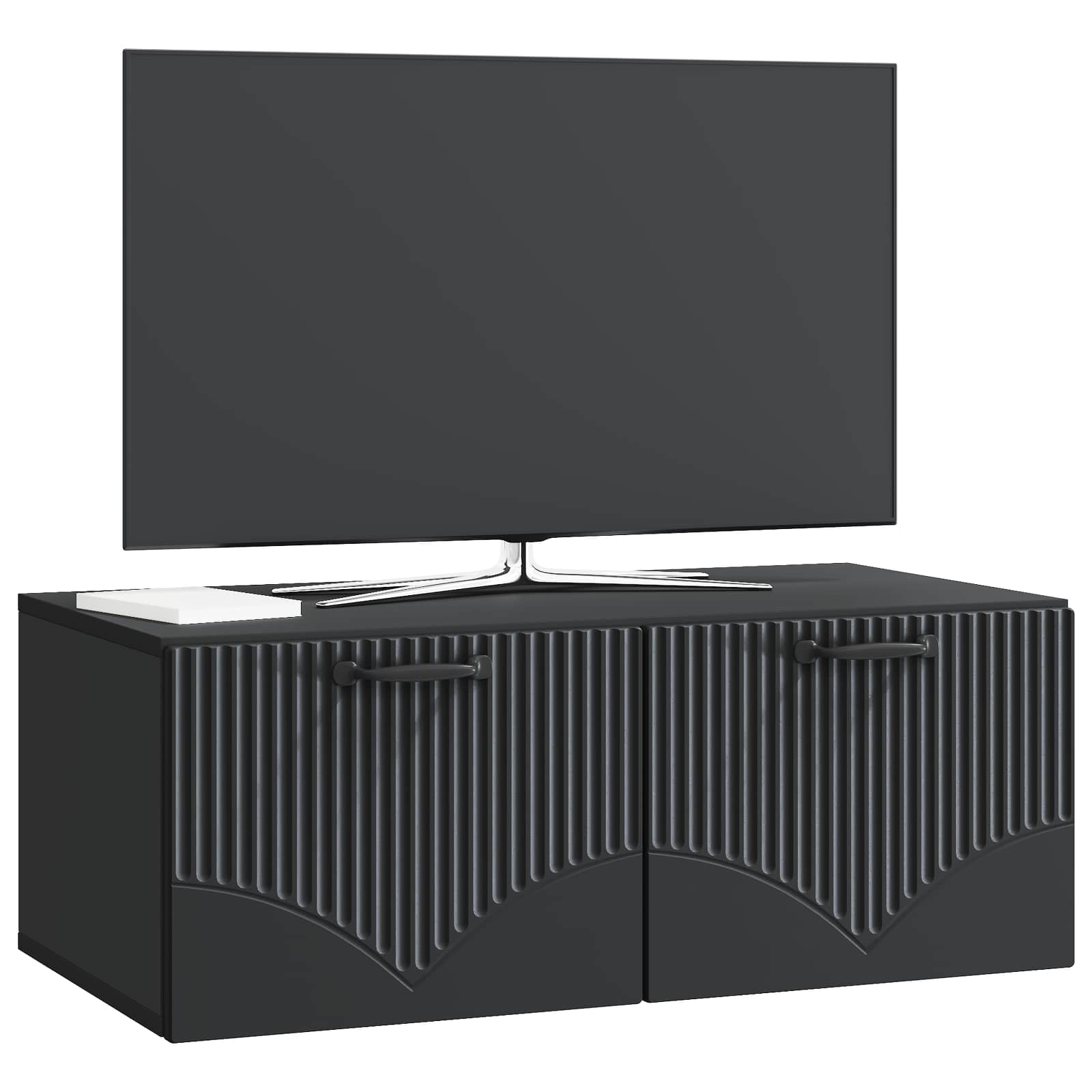 Gabinete de TV de parede preto 78,5 x 41 x 30 cm