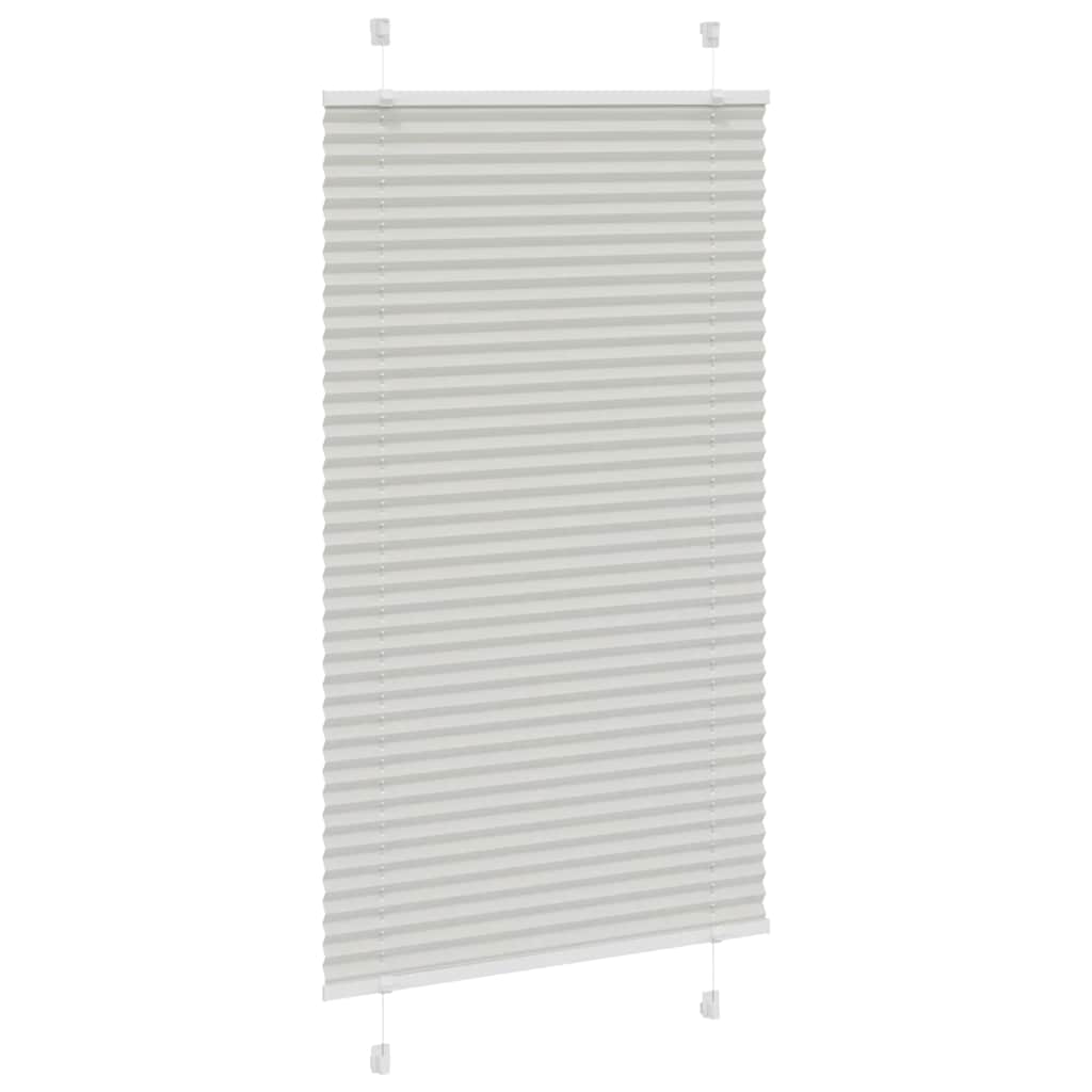 Cinzento luz plissada cega 80x150 cm largura tecido 79,4 cm