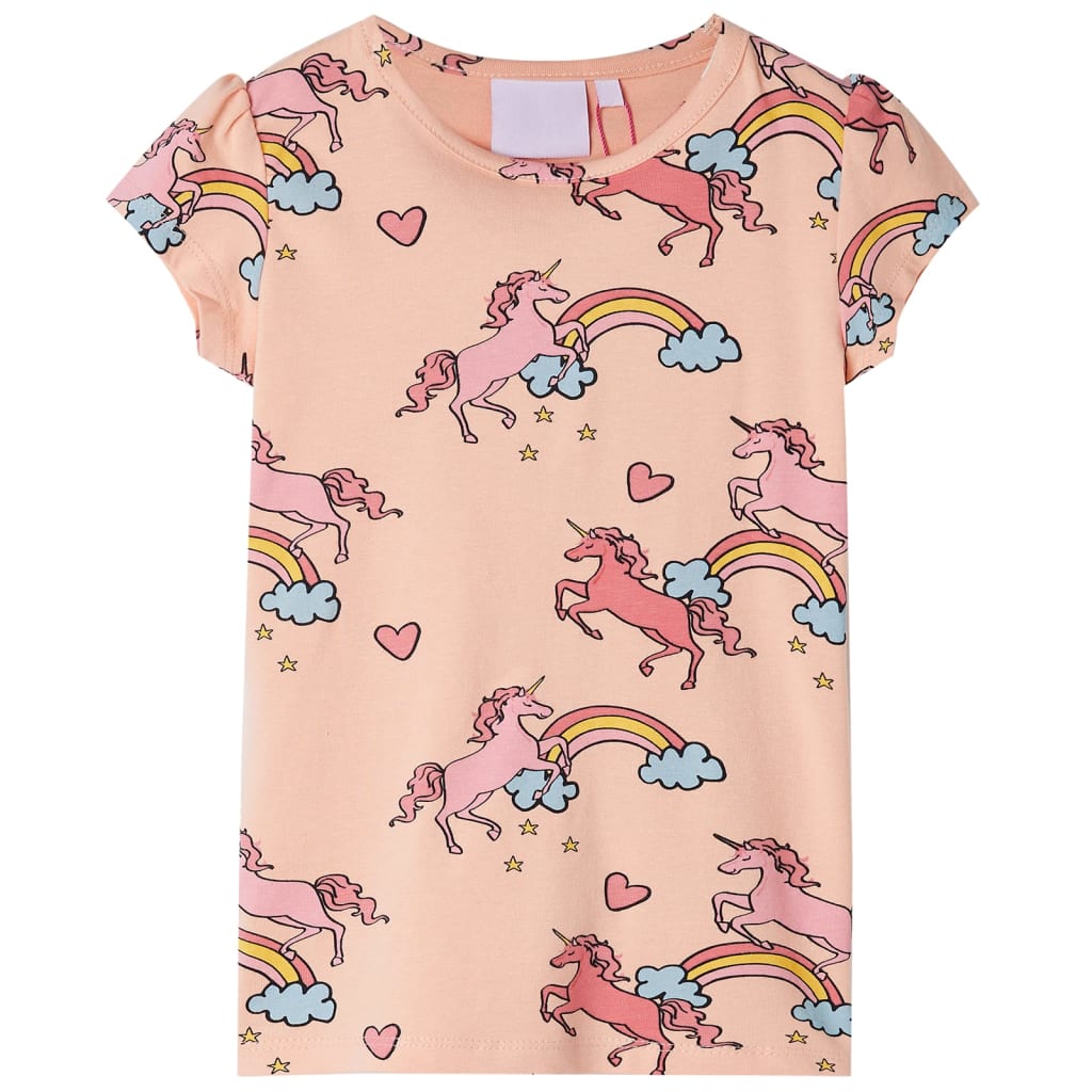 Pijama de manga curta para criança laranja-claro 128