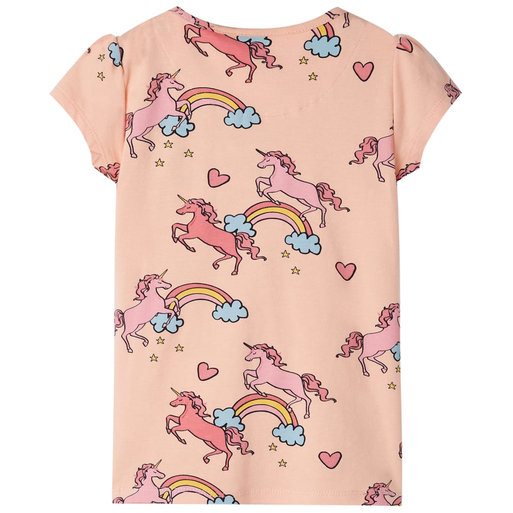 Pijama de manga curta para criança laranja-claro 128