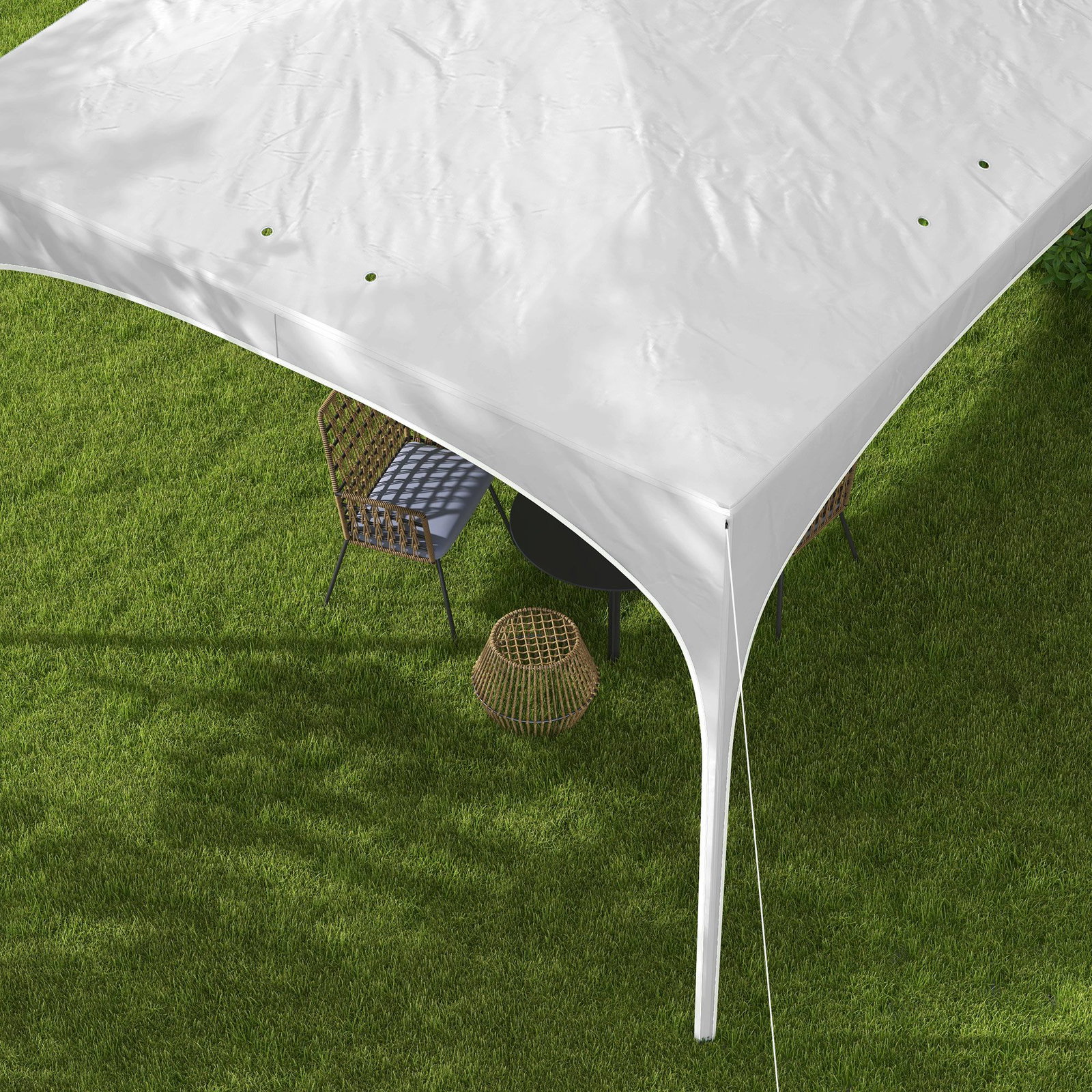 Tenda dobrável 3x3 m tenda de jardim com altura ajustável bolsa de transporte tecido anti-UV e sacos de areia branco