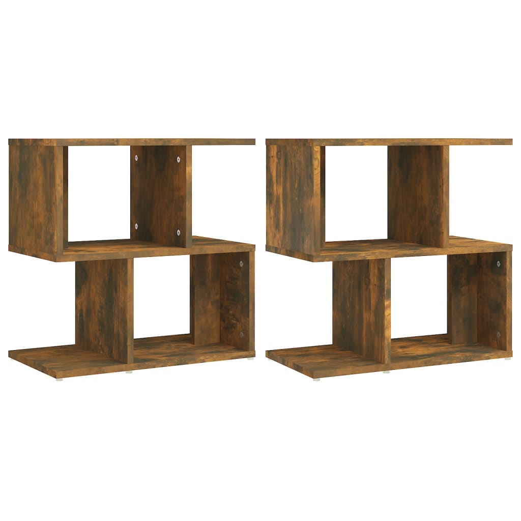 Mesa cabeceira 2pcs 50x30x51,5cm deriv. madeira carvalho fumado