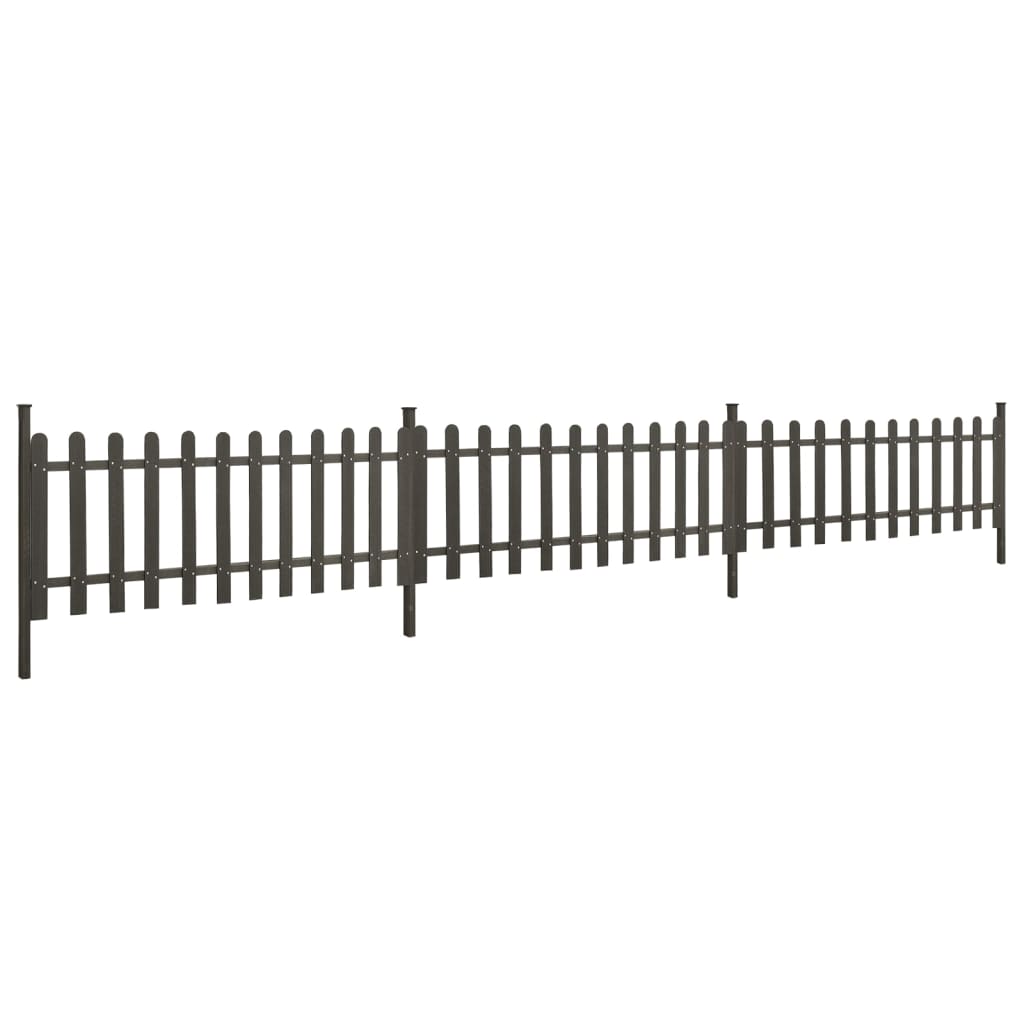 Cerca com postes 3 pcs 614x80 cm wpc
