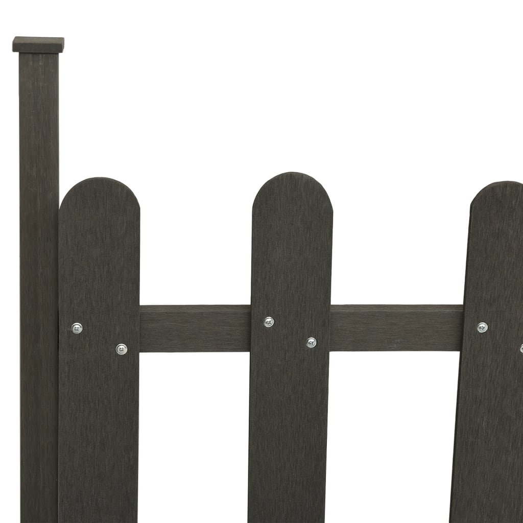 Cerca com postes 3 pcs 614x80 cm wpc