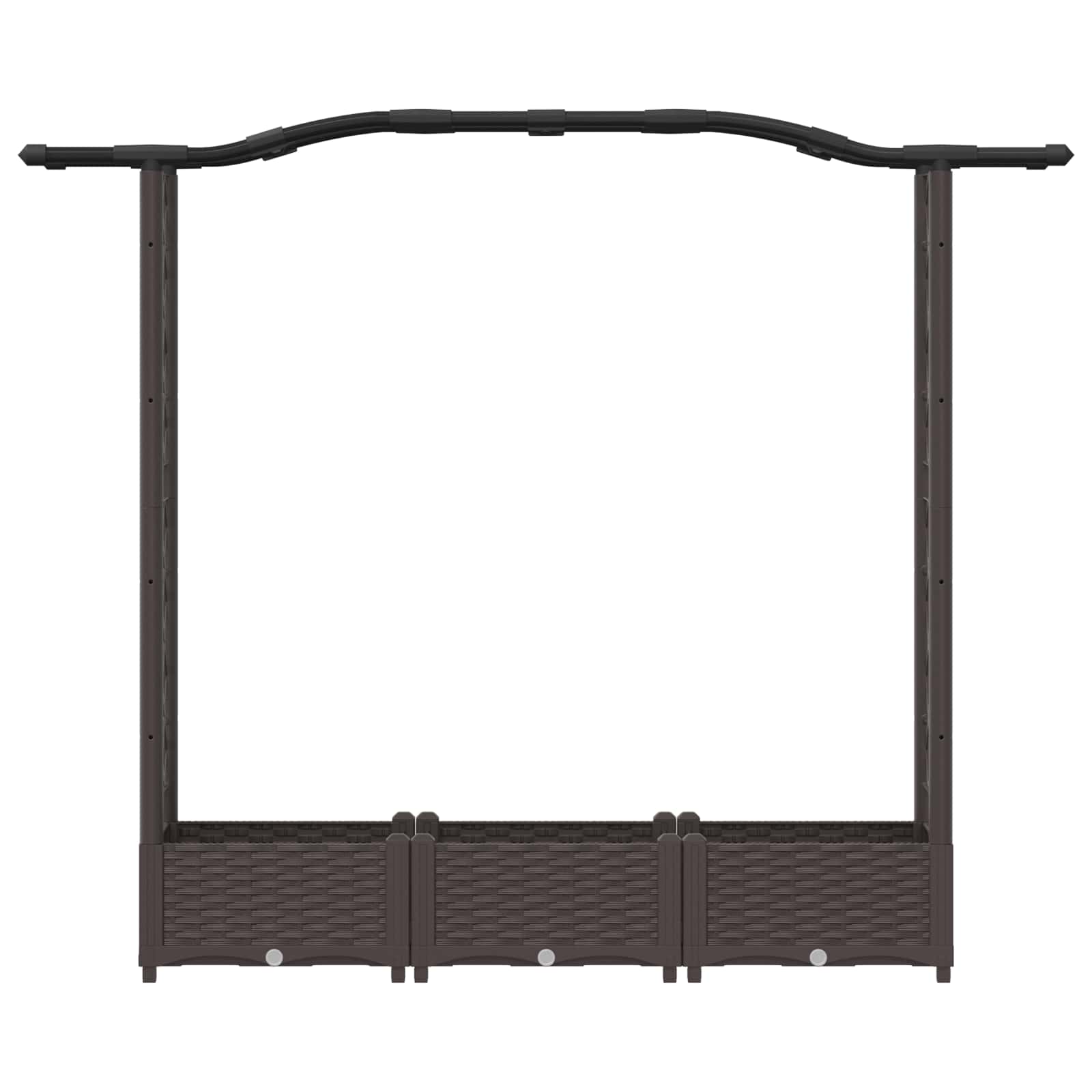 Cama elevada com treliça e telhado castanho 169 x 40 x 123 cm