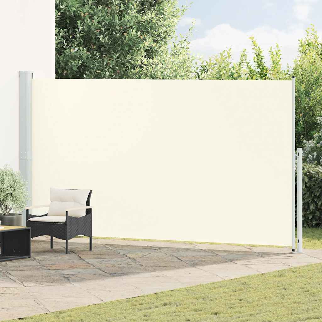 Toldo lateral retrátil para pátio 200x500 cm cor creme