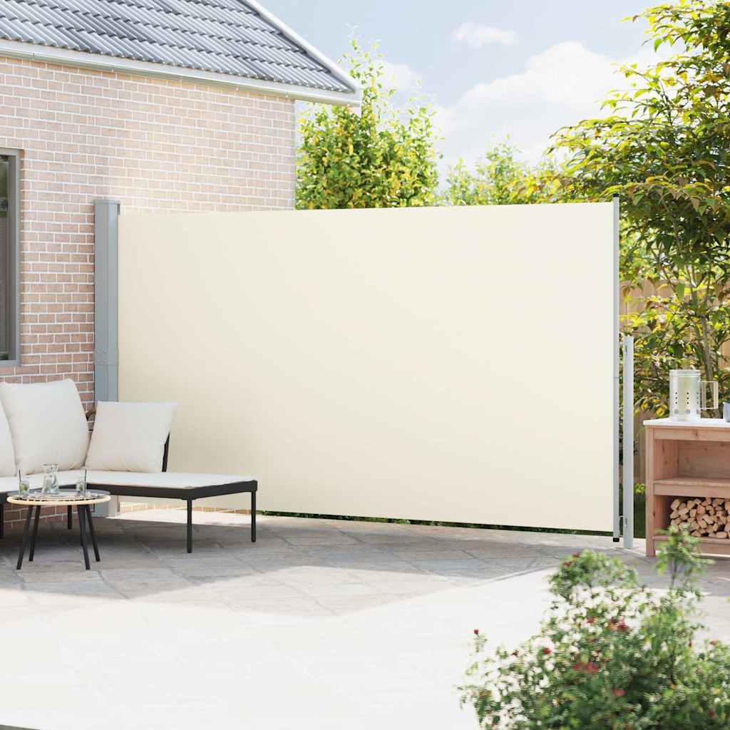 Toldo lateral retrátil para pátio 200x500 cm cor creme