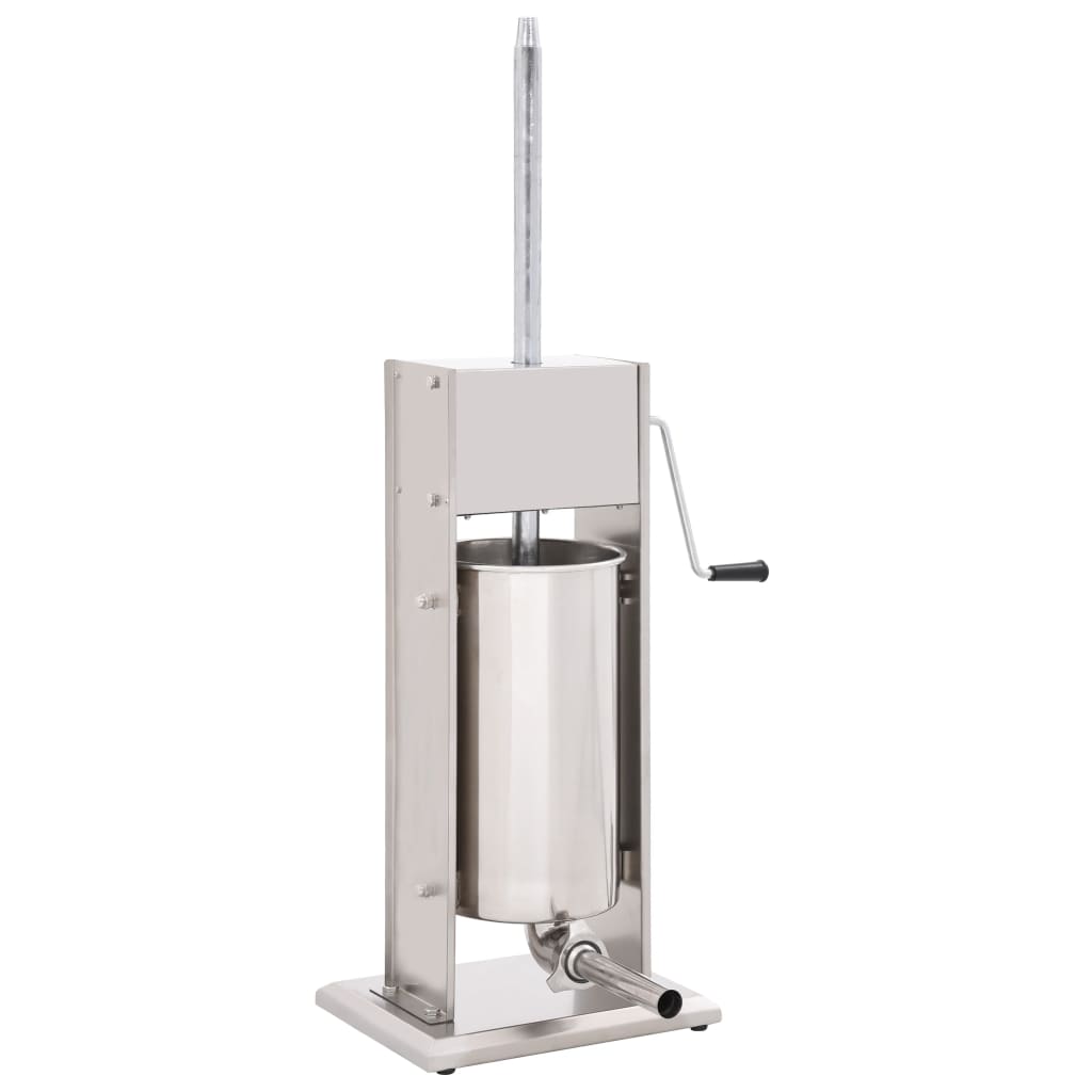 Máquina de enchidos manual 15 l aço inoxidável prateado