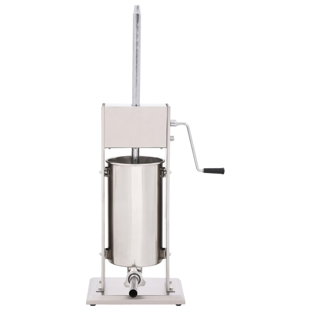 Máquina de enchidos manual 15 l aço inoxidável prateado