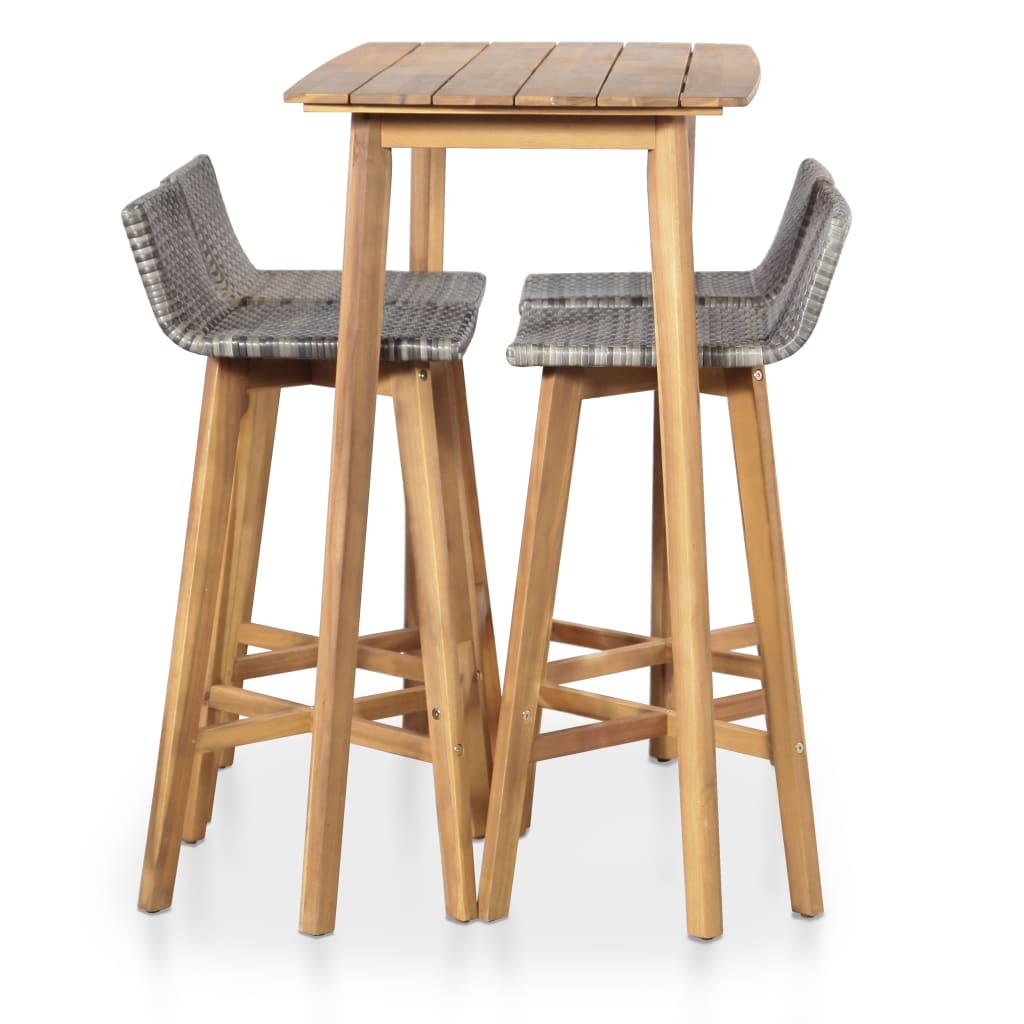 5 Pcs conjunto de jantar exterior madeira acácia maciça