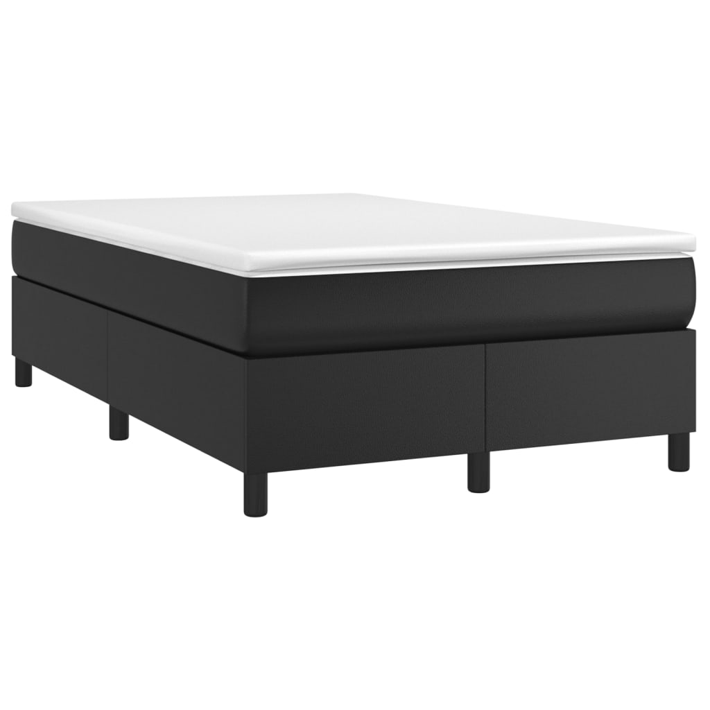 Estrutura de cama com molas 120x200 cm couro artificial preto