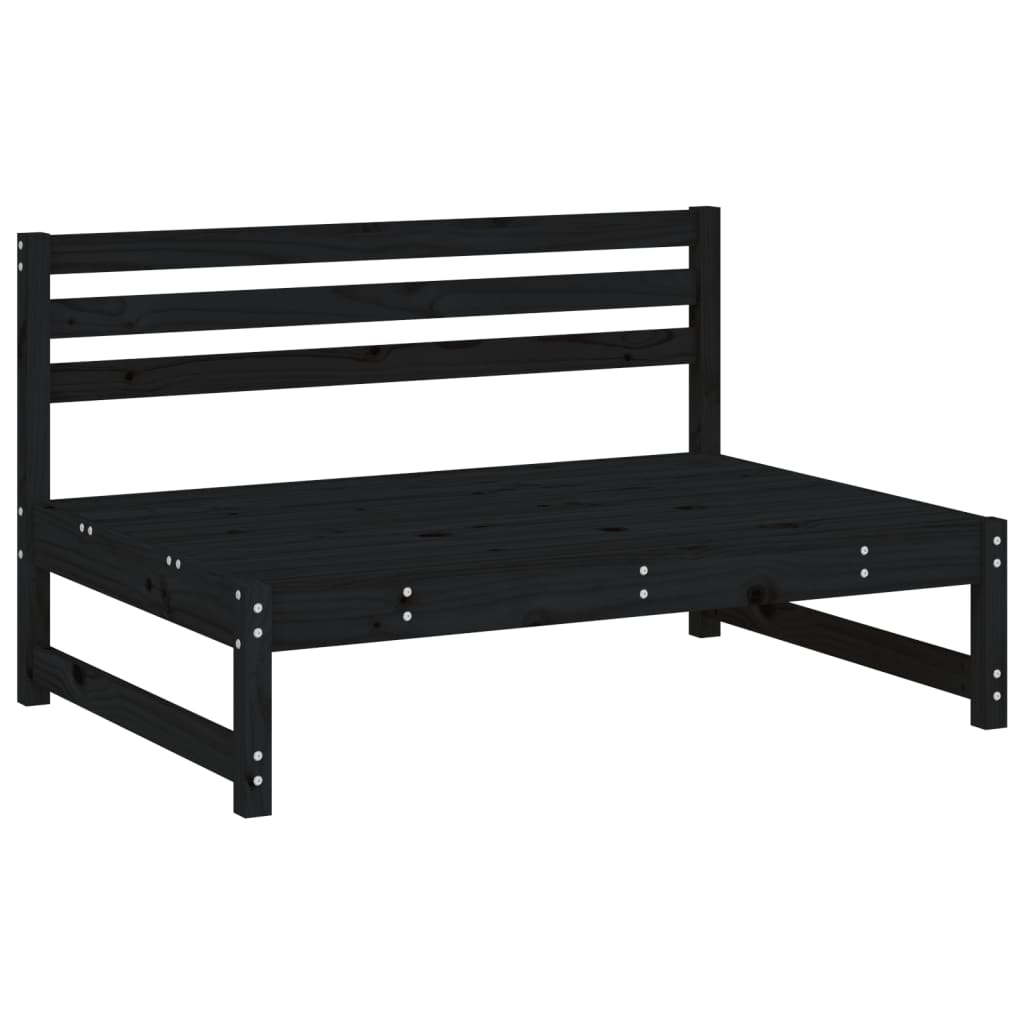 4 Pcs conjunto lounge de jardim madeira de pinho maciça preto