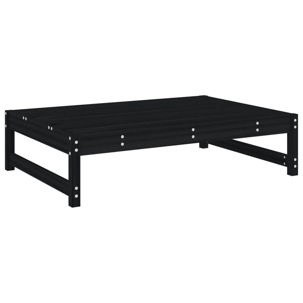 4 Pcs conjunto lounge de jardim madeira de pinho maciça preto