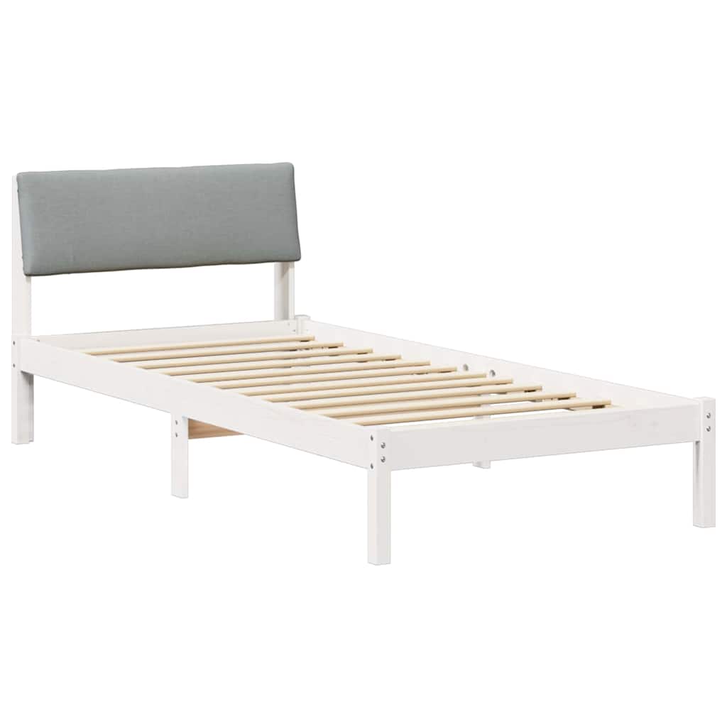 Estrutura da cama branco e cinza claro 90 x 190 cm