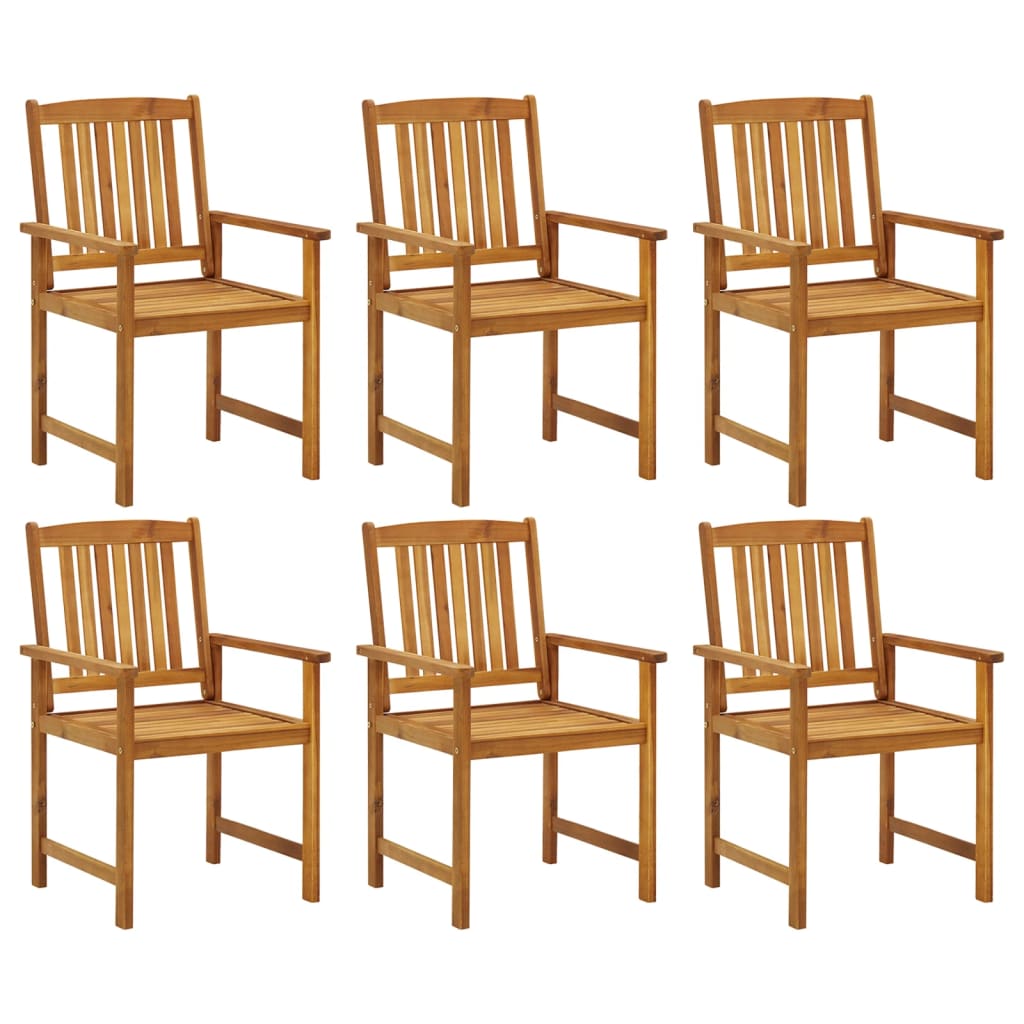 Cadeiras de jardim com almofadões 6 pcs acácia maciça