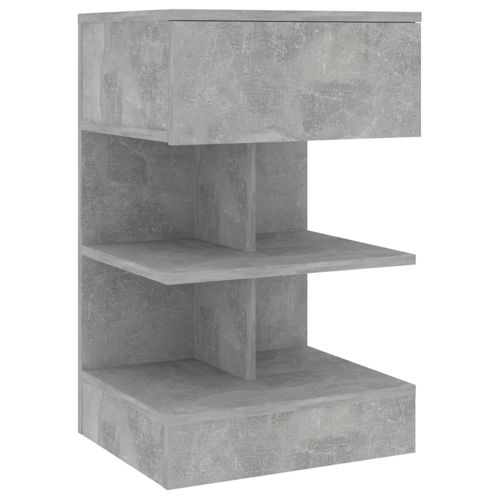 Mesa de cabeceira derivados de madeira cinzento cimento