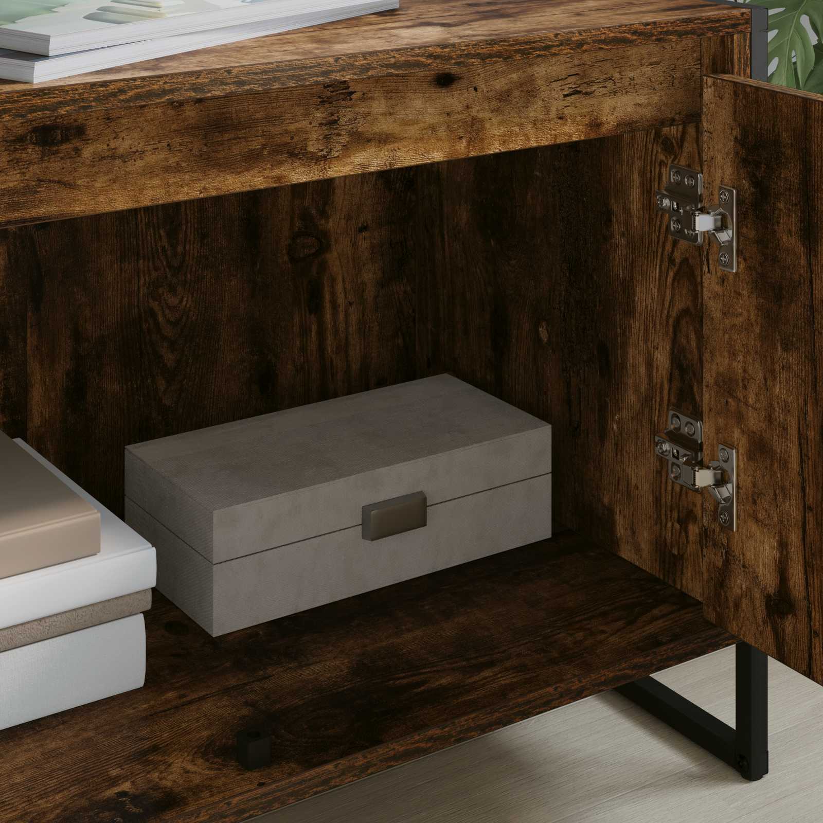 Gabinete para TV 140 x 36 x 49.5 cm carvalho fumê