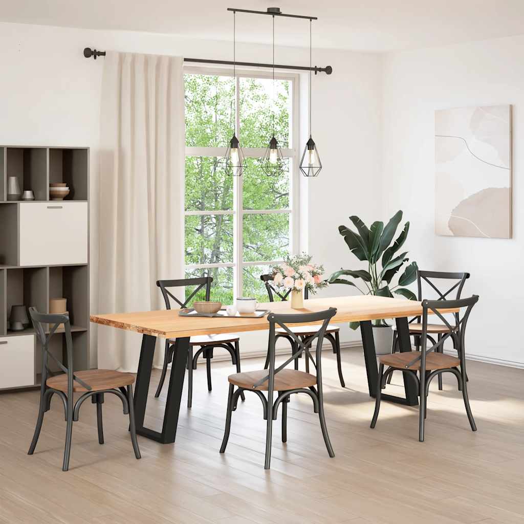 Pés de mesa de jantar em forma de u, 2 peças, preto, 50x(72-73) cm, aço