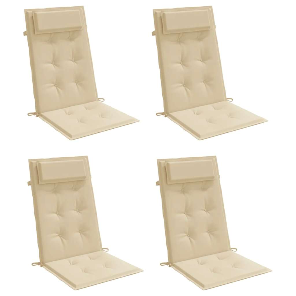 Almofadões p/ cadeira encosto alto 4 pcs tecido oxford bege