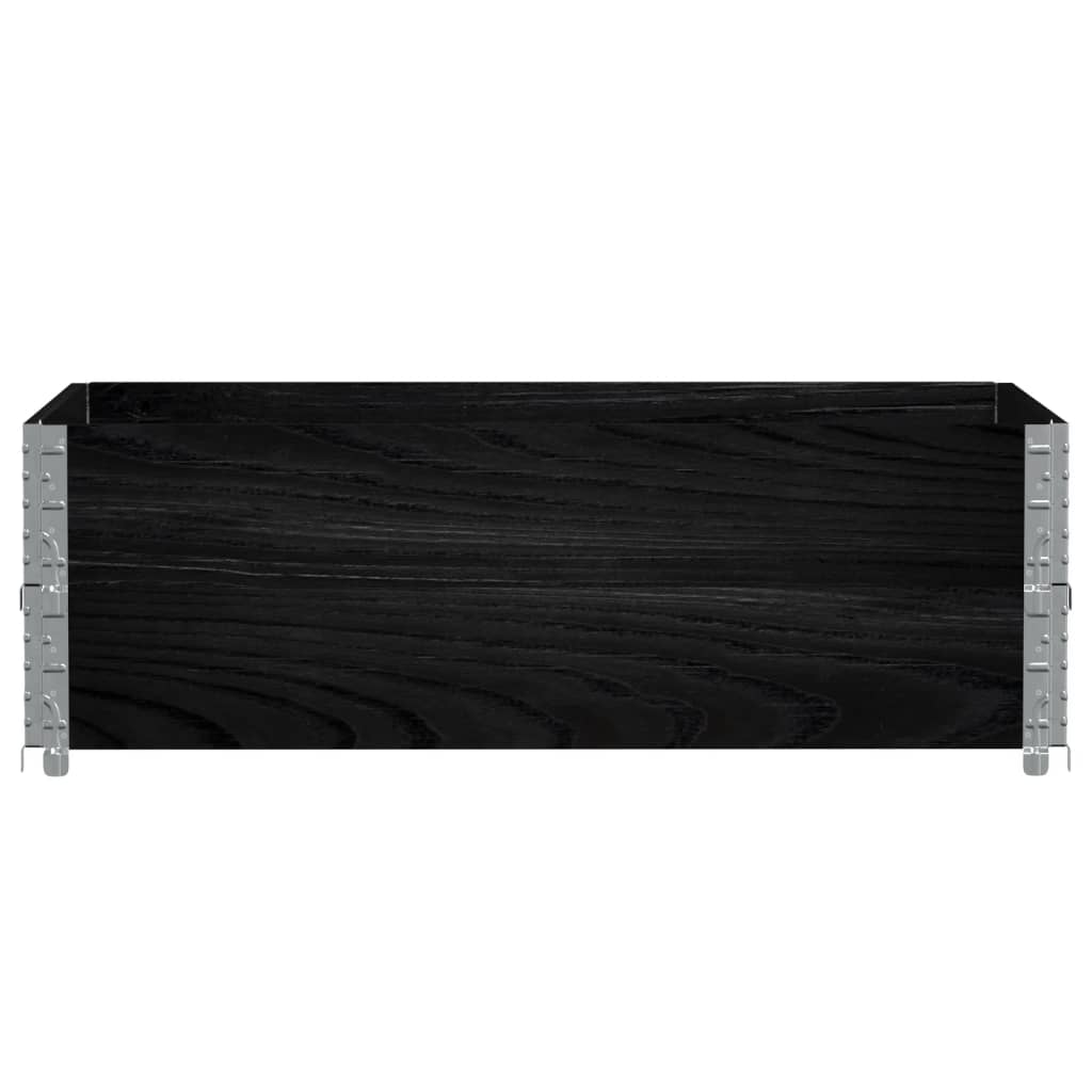 Colares p/ paletes 2 pcs 120x80 cm madeira pinho maciça preto