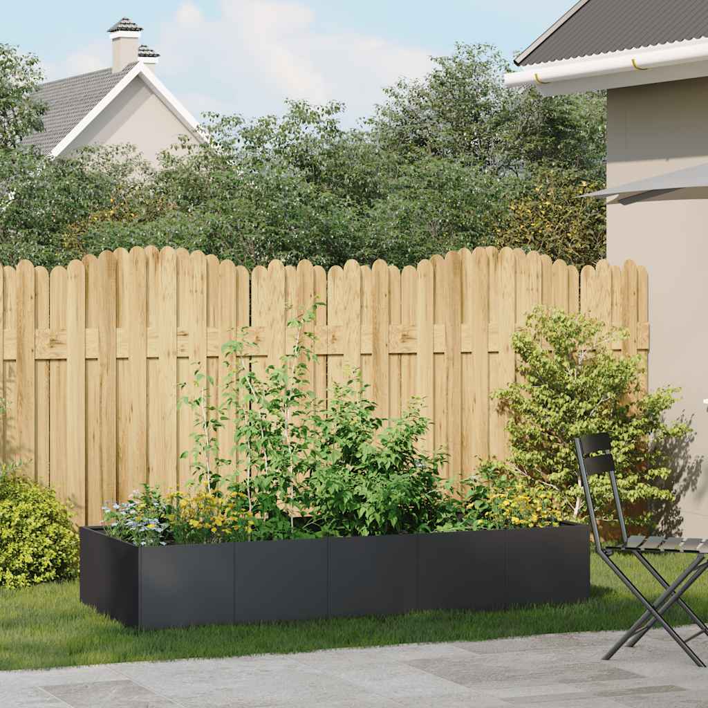 Vaso floreira 200x80x40 cm aço preto