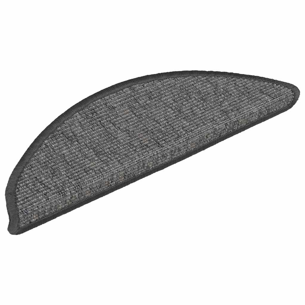 Tapetes de escada 15 peças 56x17x3 cm bege e cinza semicircular