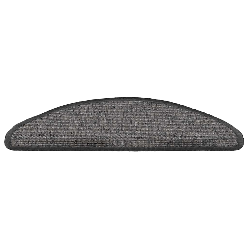 Tapetes de escada 15 peças 56x17x3 cm bege e cinza semicircular