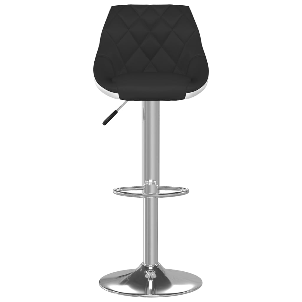 Bancos de bar 2 pcs couro artificial preto e branco